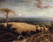 John linnell Harvest Moon oil on canvas